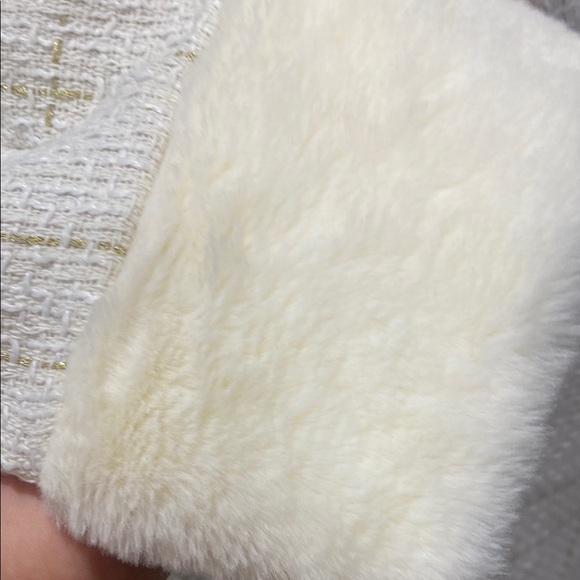 NWT SHEIN White Trench Coat Plush Modern Design - Picture 7 of 8